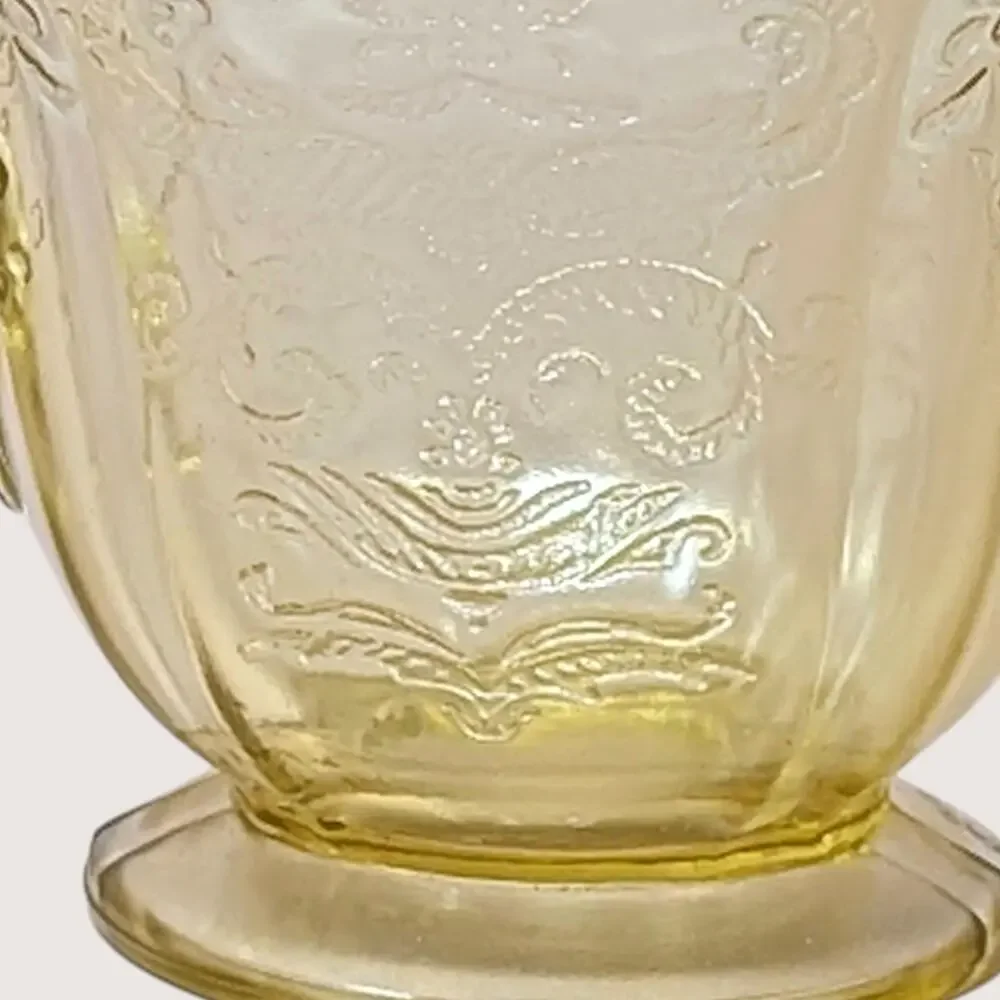 1930s Federal Glass Amber Madrid Creamer and Sugar Bowl